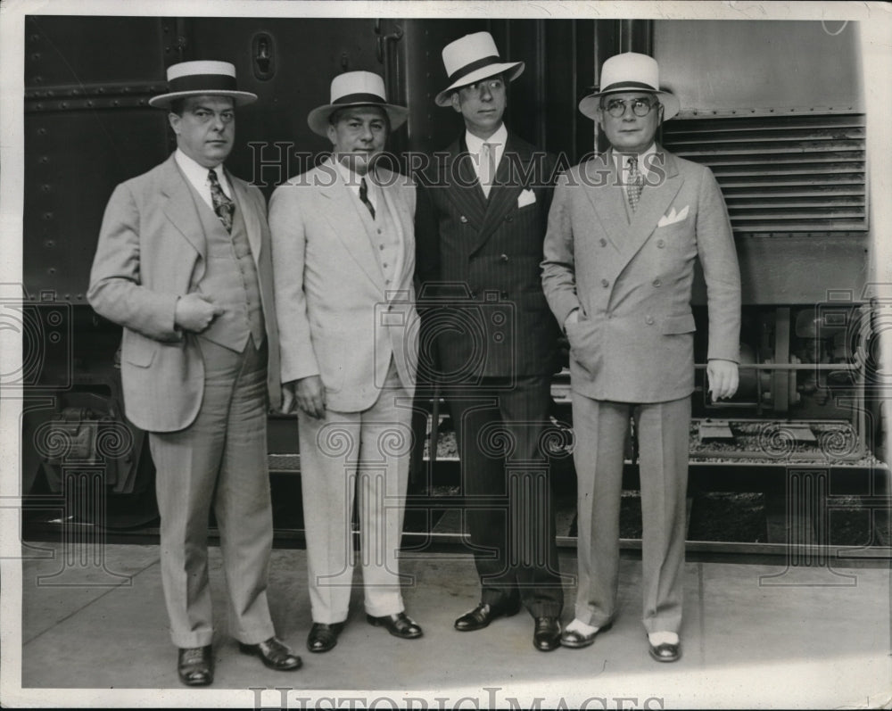 1932 Press Photo Lawrence Richey, Sec to Pres. Hoover, Bartley, Strauss,Murname-Historic Images