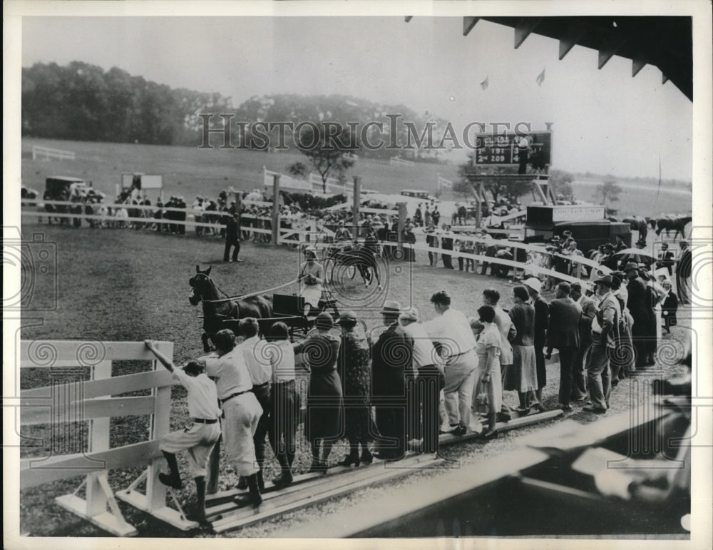 1932 Press Photo Harness racing at Wisshickon, Pa horse3 show - Historic Images