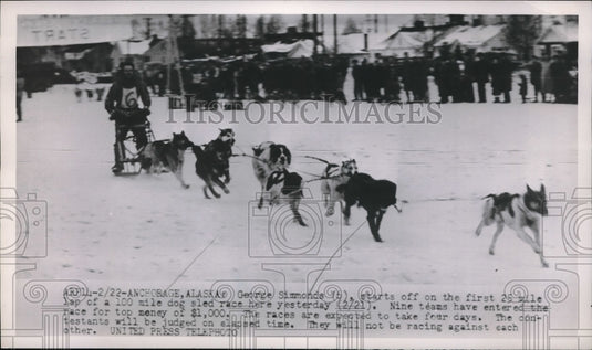 1952 George Simmons starts off on 100 - Historic Images