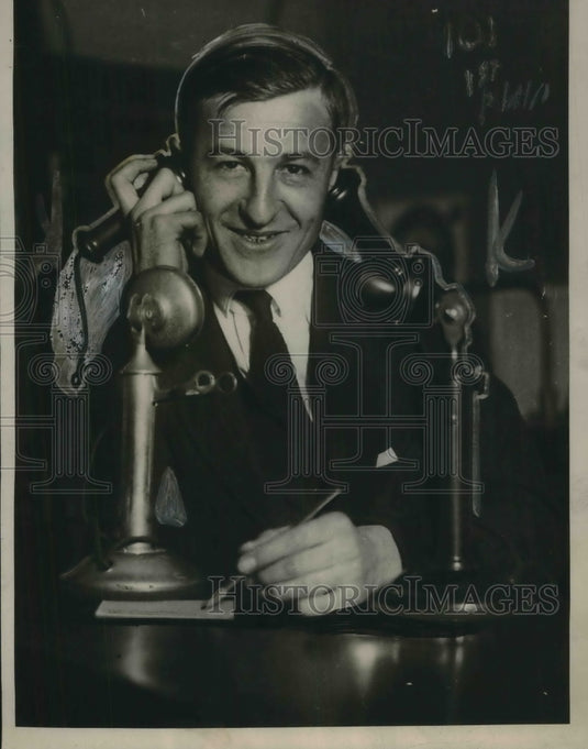 1923 Press Photo Michael J. Falasz, RR owner at Congress Hotel in NYC - Historic Images