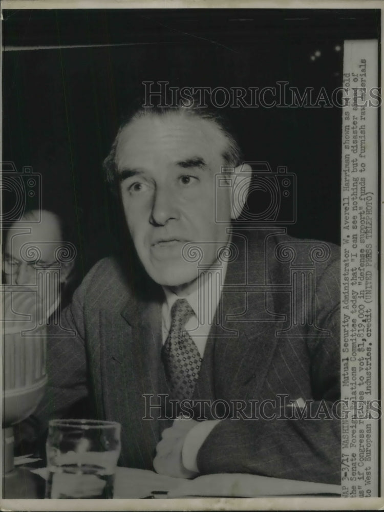 1952 Mutual Secretary Administrator W. Averell Harriman With Senate - Historic Images