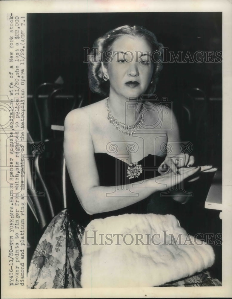 1948 Press Photo NYC, Mrs Harmon Spencer Auguste, socialite-Historic Images