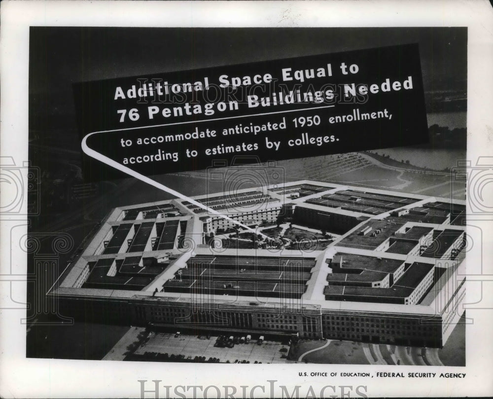 1948 Press Photo Model of Pentagon building in D.C.-Historic Images