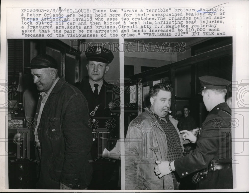 1960 Brothers Samuel &amp; Peter Orlando Held For Beating - Historic Images