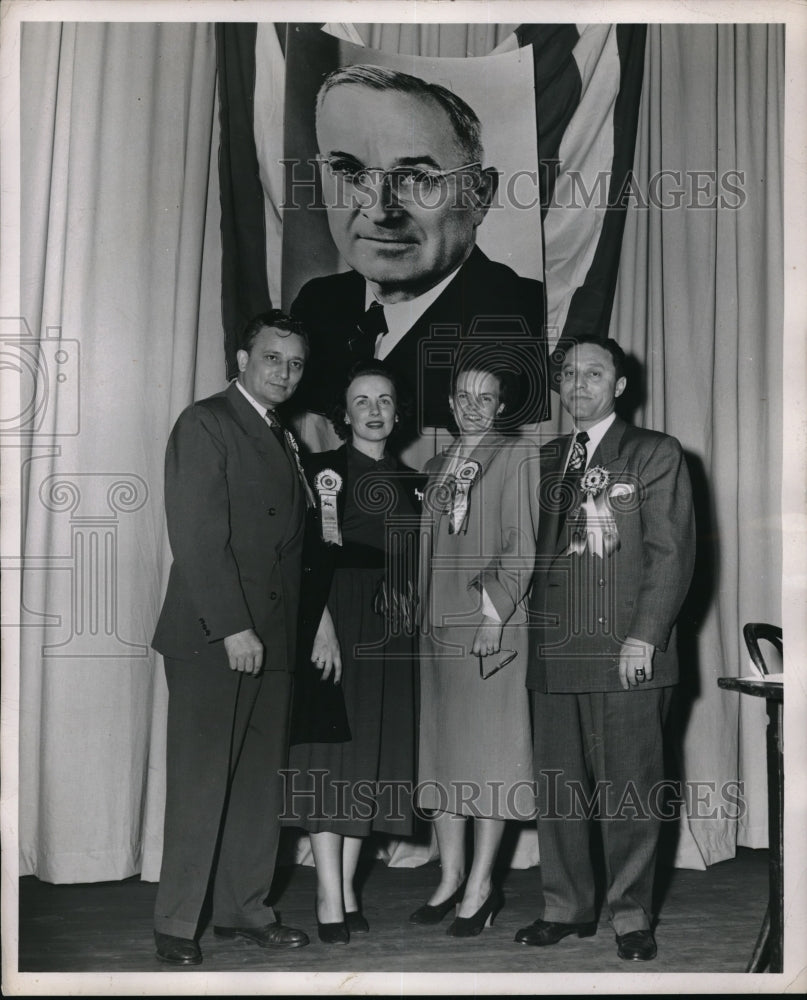 1949 Press Photo Young Democratic Clubs Mrs. Kay Glass, Mrs. Lolita Blackiston, - Historic Images