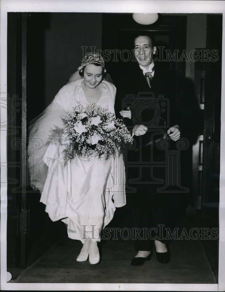 1935 Miss Vander Poel weds Horace Andrews Jr in Cleveland, Ohio - Historic Images