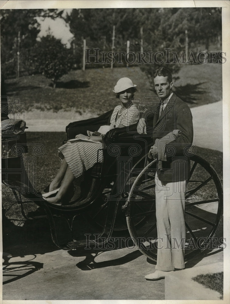 1932 Press Photo Mr &amp; Mrs John F Bradlet of Brookline, Mass on Bermuda honeymoon - Historic Images