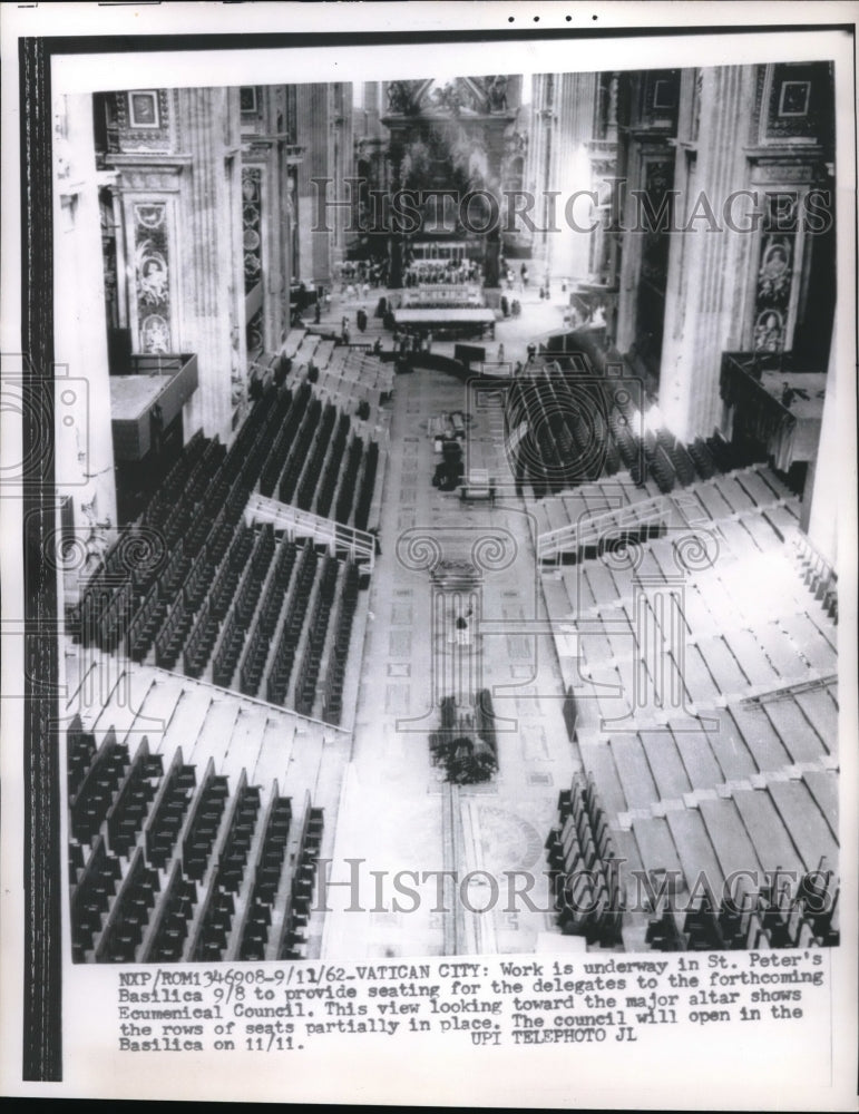 1962 Press Photo Vatican City, St Peter&#39;s Basilica, Ecumenical Council - Historic Images