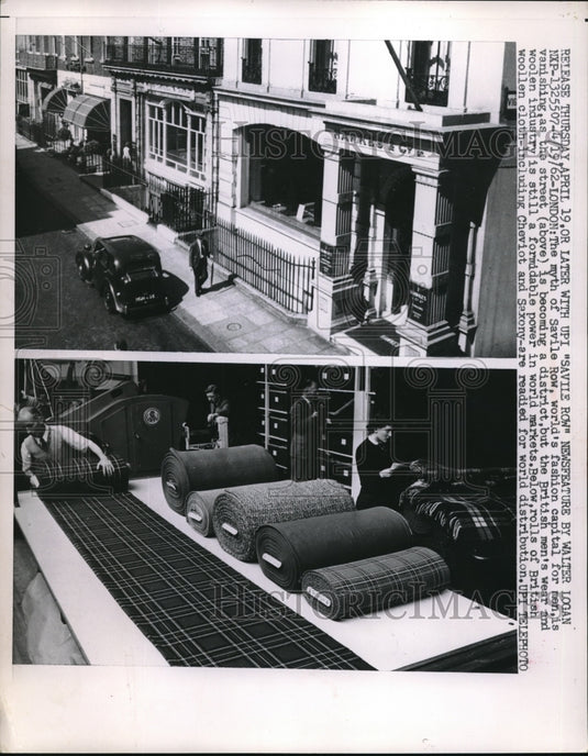1962 Press Photo London, Saville Row cloth for mens clothing - Historic Images