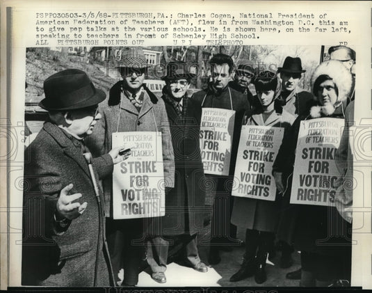 1968 Charles Cogen, National Pres., American Federation of Teachers - Historic Images