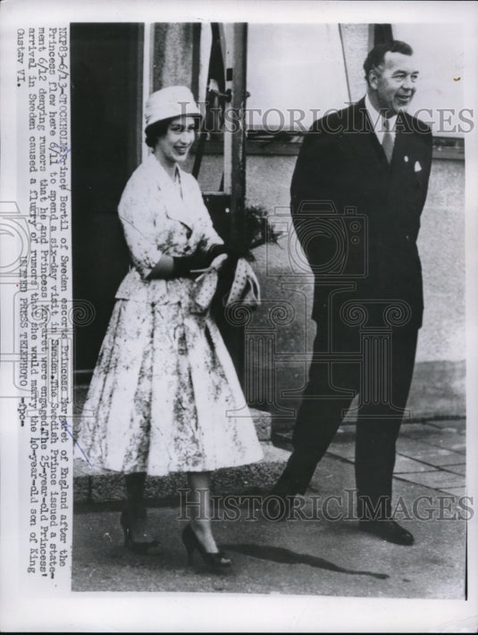 1959 Press Photo Prince Bertil of Sweden Princess Margaret - Historic Images