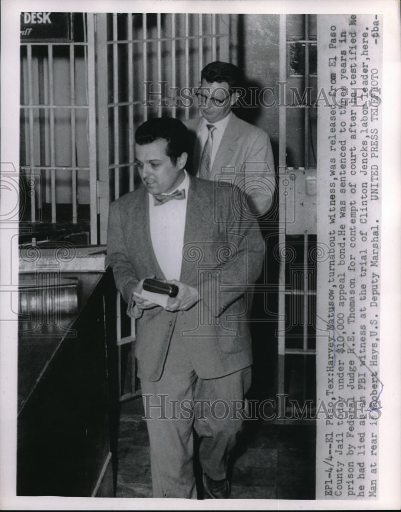 1955 El Paso, Tx. Harvey Matusow, contempt of court charges - Historic Images