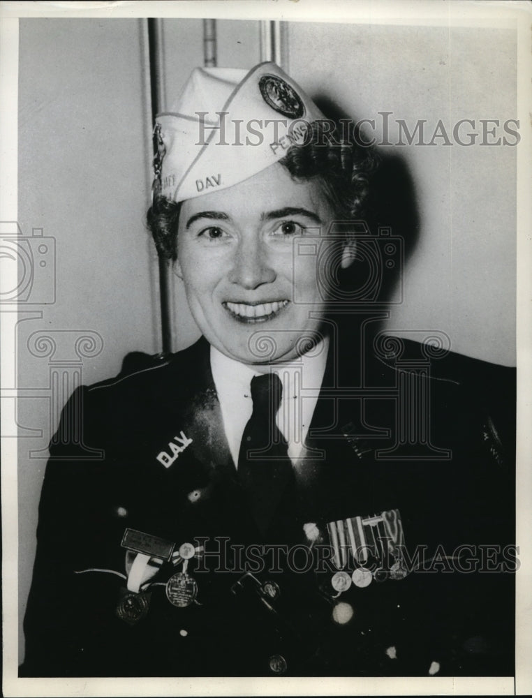 1937 Press Photo Mrs Julia Hamil McGinty, Natl Cmdr of D.A. V. - Historic Images