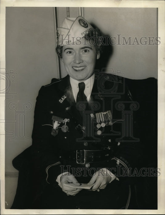 1937 Press Photo Natl DAV Commander Mrs Julia Hamil McGinty-Historic Images