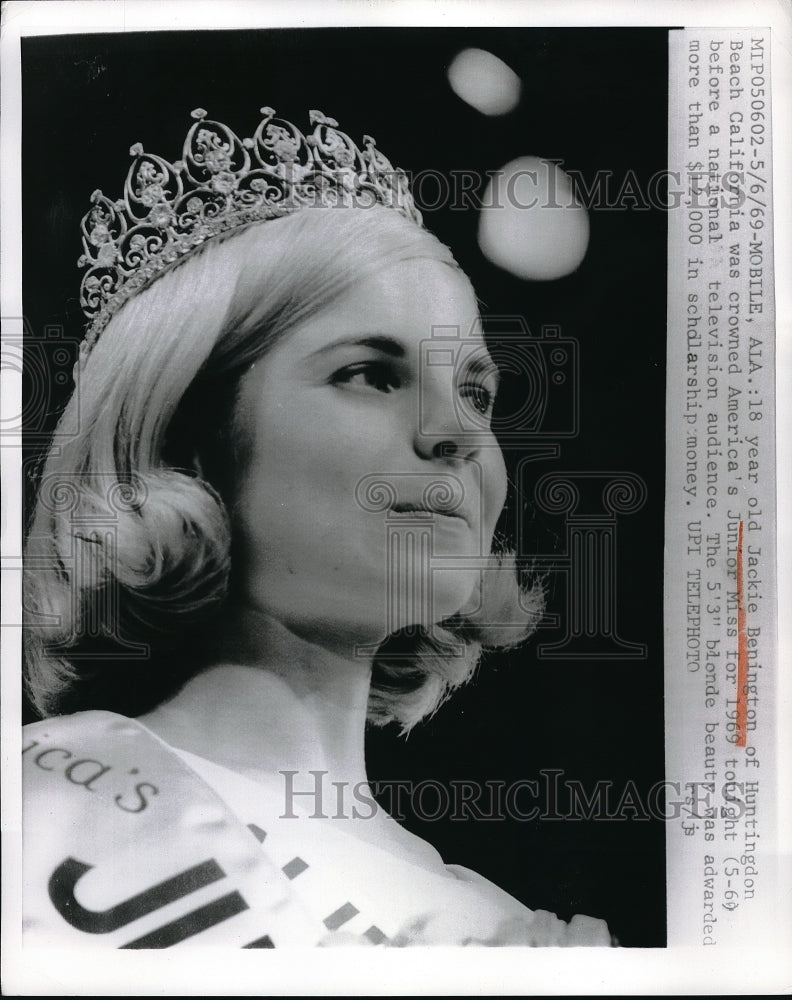 1969 Press Photo Mobile, Ala. America&#39;s Jr Miss for 1969 Jackie Benington - Historic Images