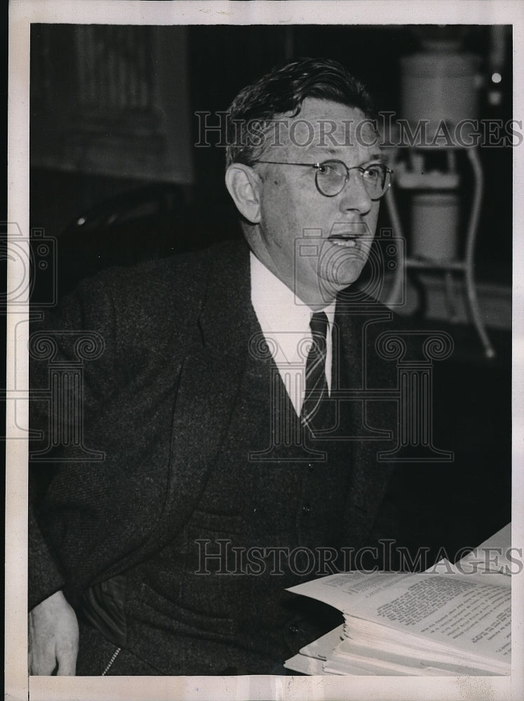 1938 Press Photo Leland Olds Testifies Before TVA Committee-Historic Images