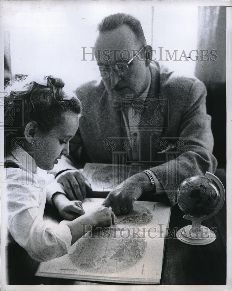 1959 Lt Col George Bender &amp; daughter Georgie at Academy-Historic Images