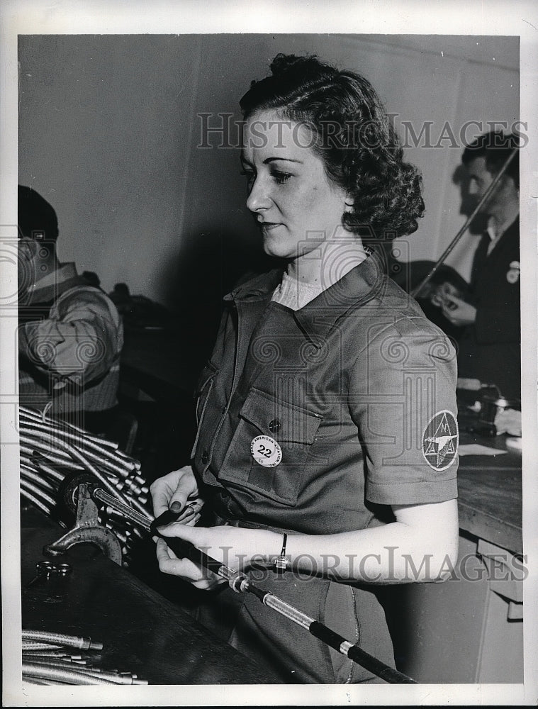 1942 Woman working in Electrical Assembly Department-Historic Images