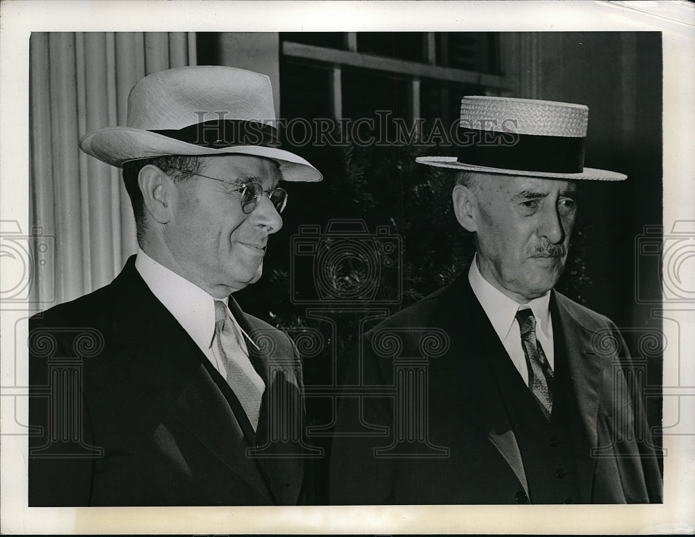 1941 Press Photo Sidney Hillman and Sec. of War Henry Stimson at White House-Historic Images