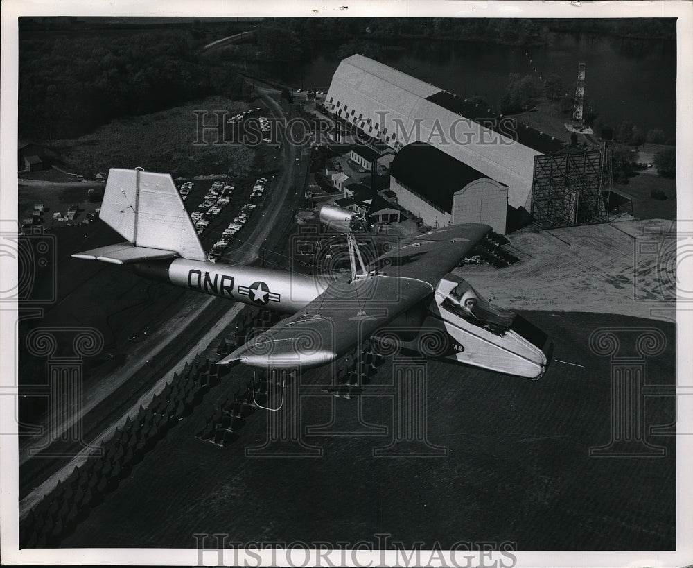 1958 A-45 Nelson engine in Goodyear's Inflatoplane at test-Historic Images