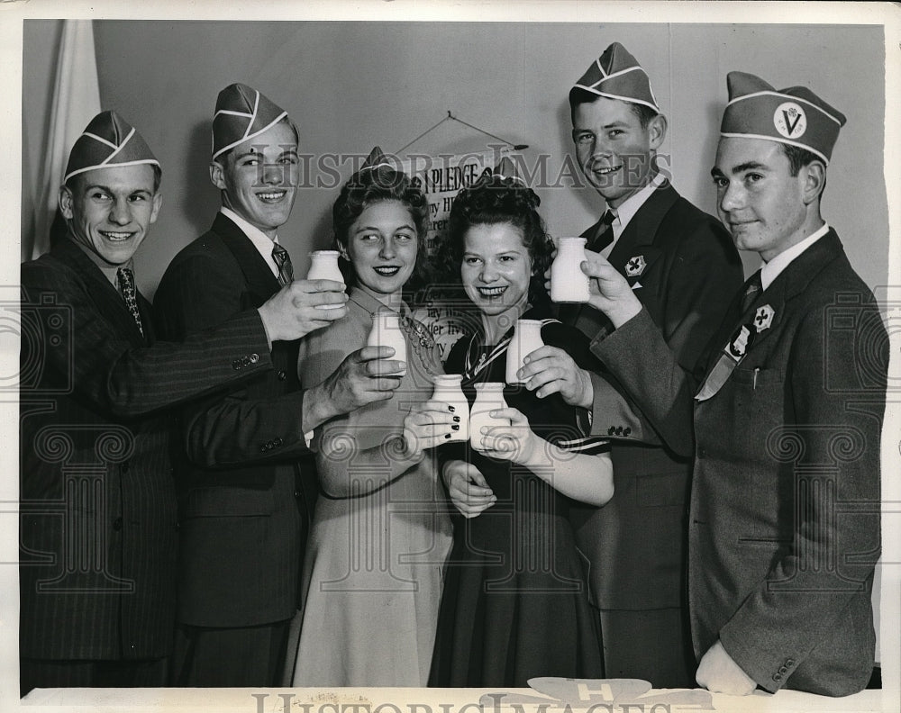 1942 Press Photo Healthiest 4-H Club, Otto, Ramey, Compton, Kingzett, Martin - Historic Images