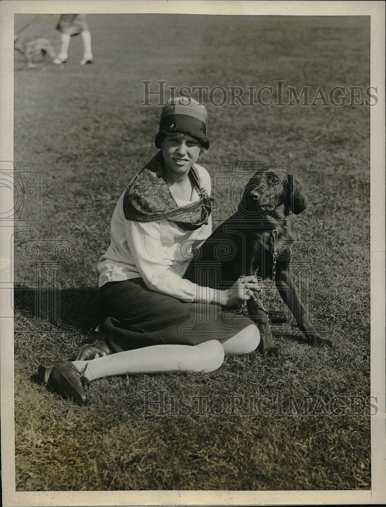 1927 Polly abbott at N Shore Kennel Club show in NYC - Historic Images