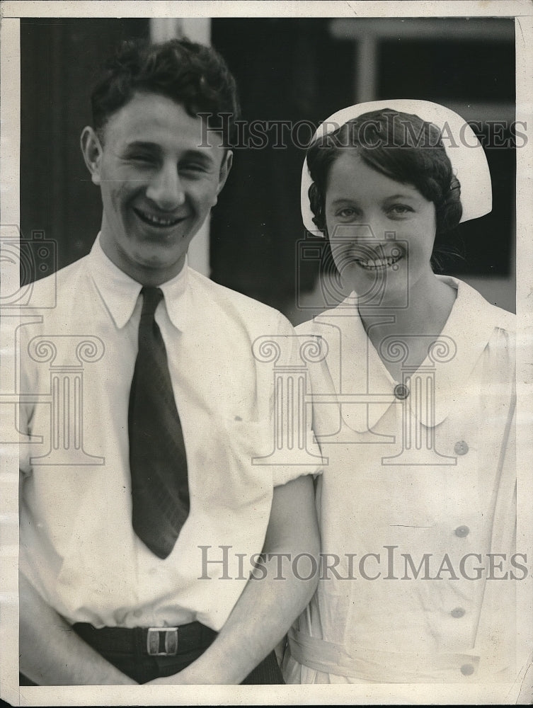 1929 Press Photo Dr Morris Hyman &amp; Mary K Wright, nurse at a jail-Historic Images