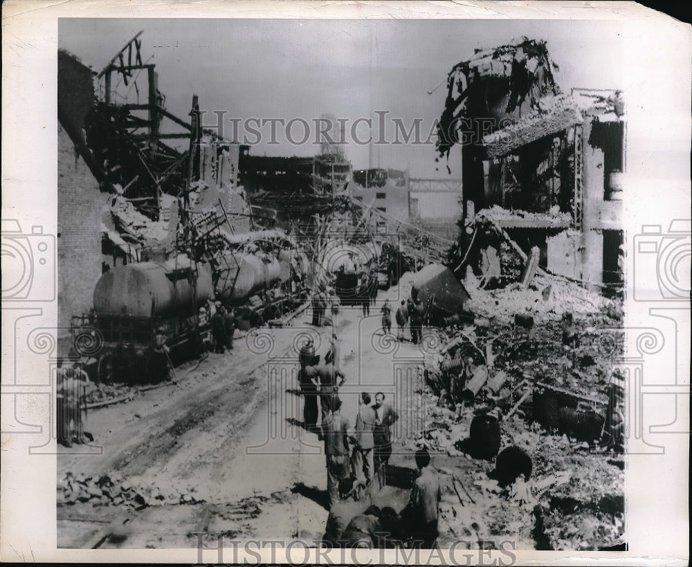 1948 Press Photo Ludwigshafen, Germany IC Farben Chemical plant explosion-Historic Images