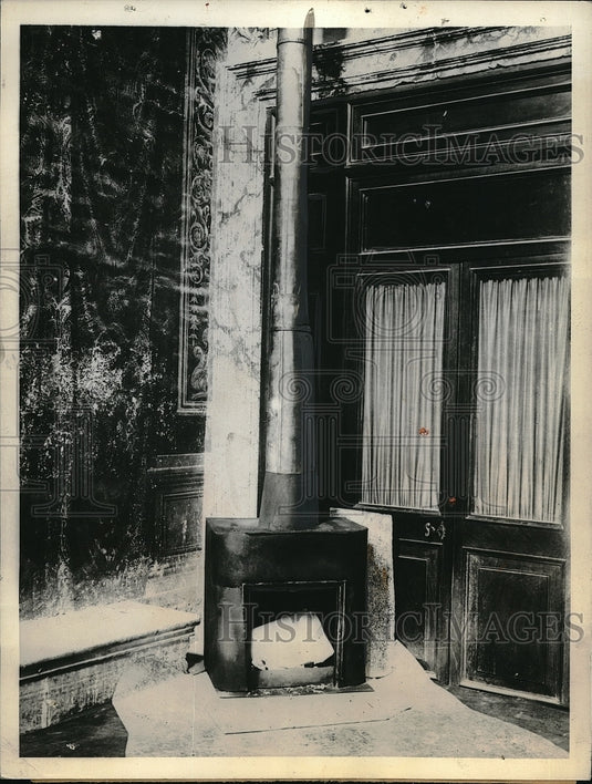 1936 Press Photo The stove at the Sistine Chapel that lets people know a new - Historic Images