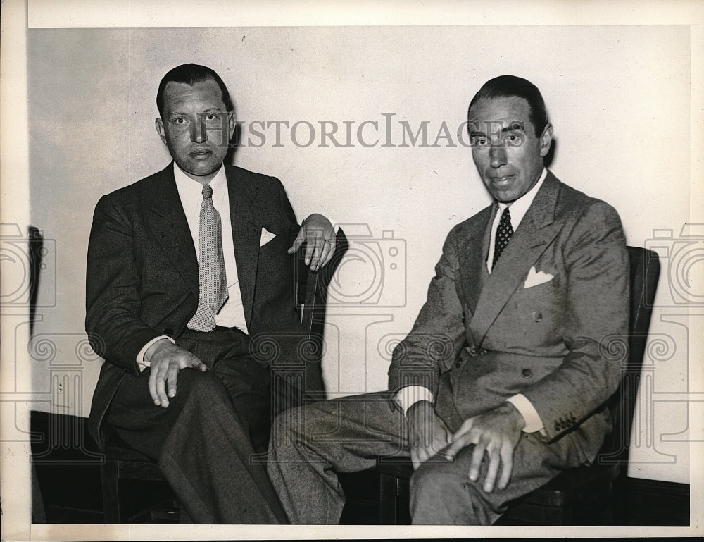 1935 Press Photo George William Neidecker, Aubrey Neidecker, Held by Police NYC-Historic Images