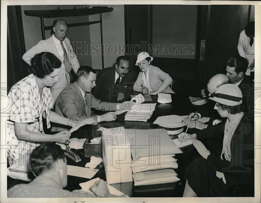 1934 Press Photo Bids New Planes, Phoebe Omilie, Rex Martin, Bureau Aeronautics - Historic Images