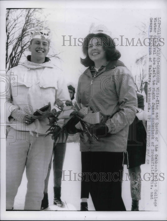 1963 King & Queen of Oshkosh State College Winter Carnival WI - Historic Images