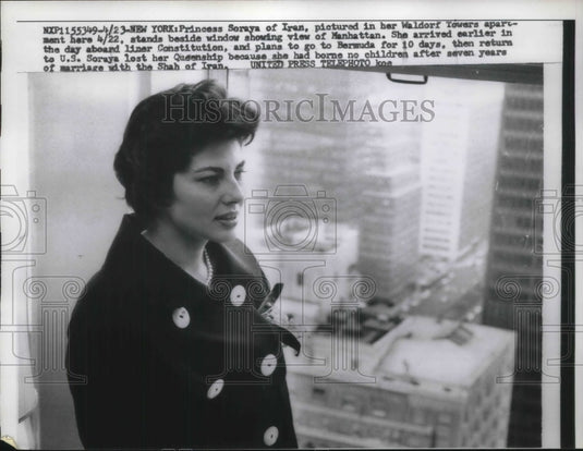 1958 NYC, Princess Soraya of Iran at Waldorf Towers-Historic Images