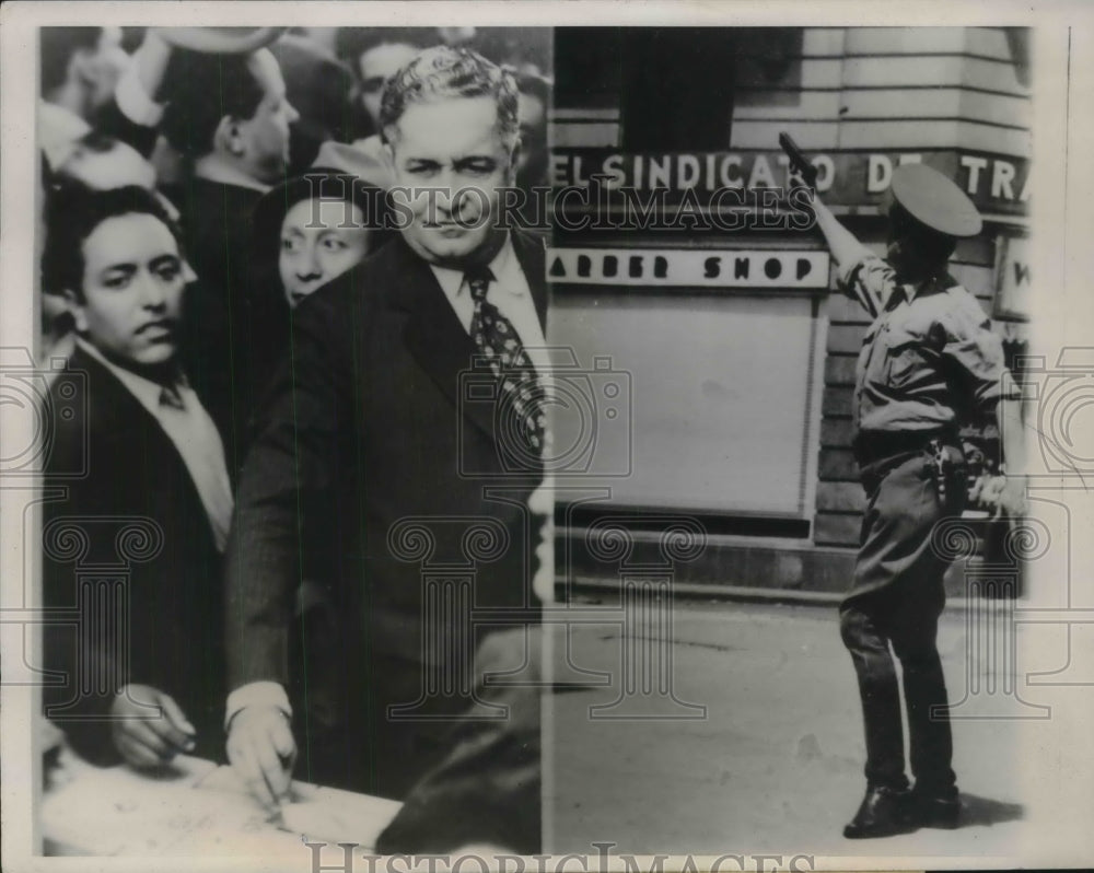 1940 Press Photo Mexico City, Gen Juan A almazan &amp; an Army officer,elections - Historic Images