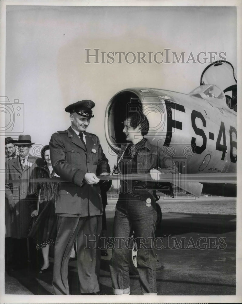 1953 Col Kenneth Garrett & Riveter Fay Vincent Open New Runway-Historic Images