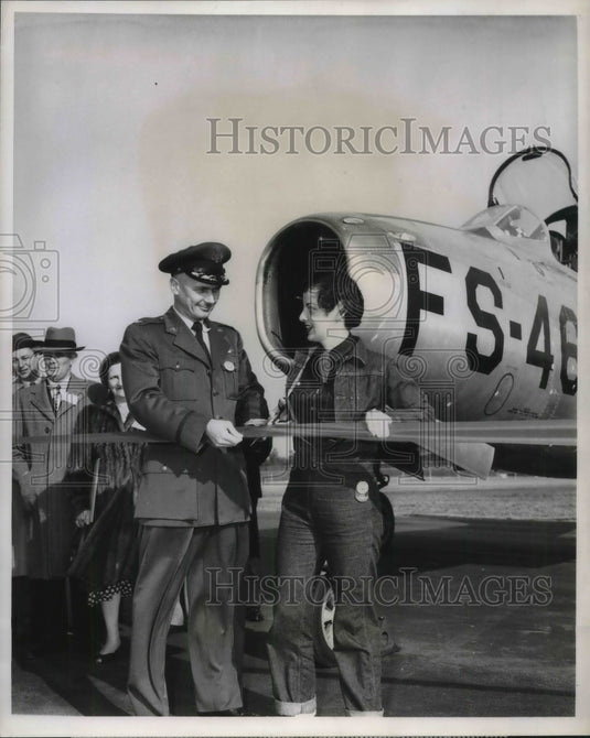 1953 Col Kenneth Garrett & Riveter Fay Vincent Open New Runway-Historic Images