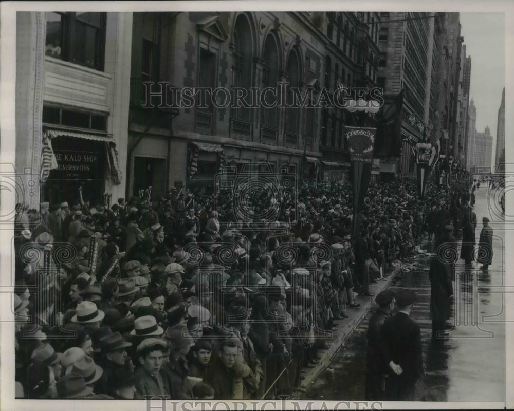 1939 Legionaires from all states parade in Chicago Michigan Ave. - Historic Images