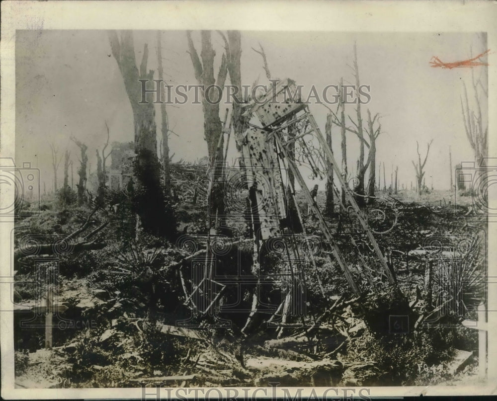 1927 Press Photo Remains of Duke of Chaulnes chateau destroyed by Germans-Historic Images