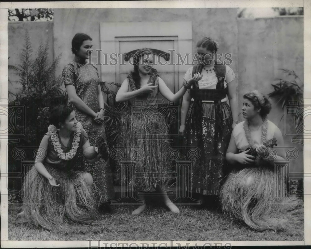 1936 Press Photo Pomona College, Calif. Hopwood,Hall,Gardner,Jenkins,Dunn - Historic Images