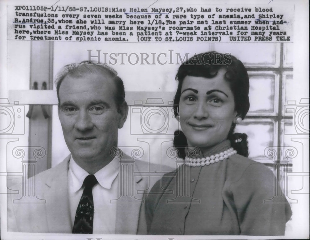 1958 Press Photo St Louis, Mo. Helen Maysey, to wed Andrew andrus - Historic Images