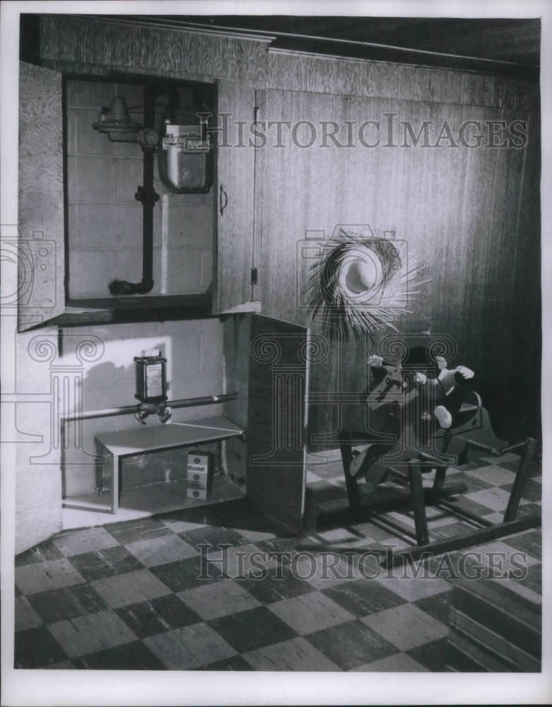 1959 Press Photo Interior of a Basement - Historic Images