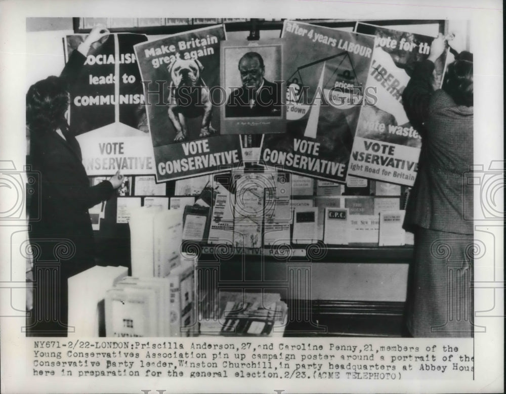 1950 London, Priscillia Anderson, Caro Penny &amp; campaign posters-Historic Images