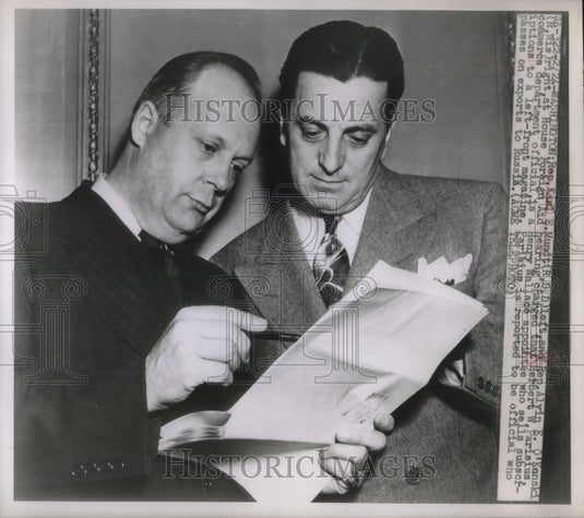 1948 Press Photo Rep. Karl E. Mundt and Rep. Alyin E. O'Konski at Hearing - Historic Images