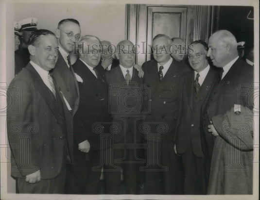 1936 Press Photo Walter Gibbons Col. Vincent Carrol Sen. J.R. Davis Justice - Historic Images
