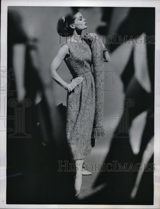 1962 Press Photo Model Wears Stella Sloat Dinner Skirt-Historic Images