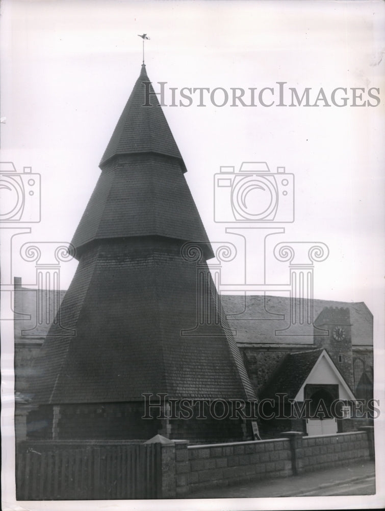 1956 Press Photo Brookland, England, Church of St Thomas of Canterbury - Historic Images