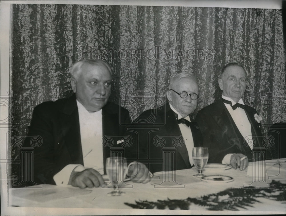 1934 Press Photo Secretary of Commerce Daniel Roper having dinner w/ Sen William - Historic Images