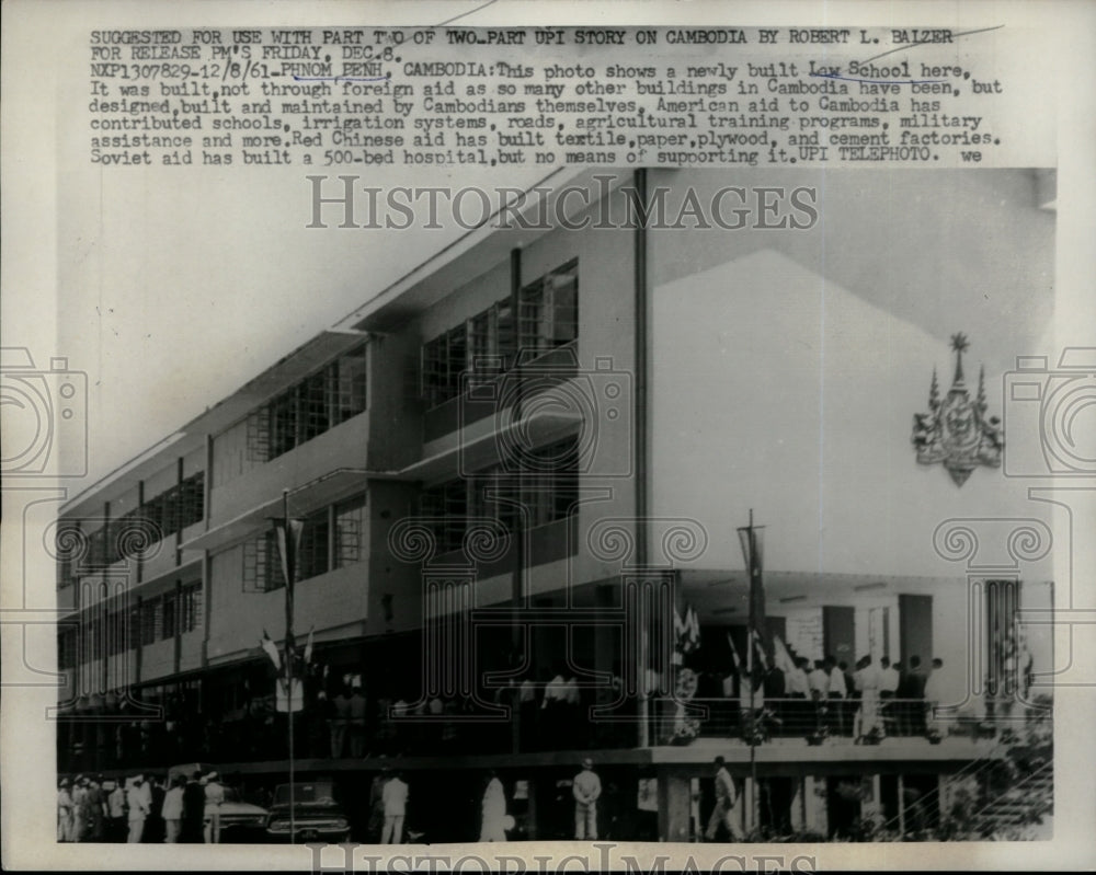 1961 Press Photo Newly built Law School in Phnom Penh, Cambodia- Historic Images