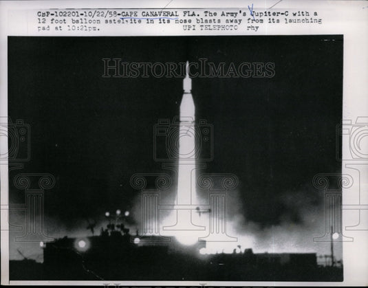 1958 Army's Jupiter-C with Satellite in Nose Blast Away-Historic Images
