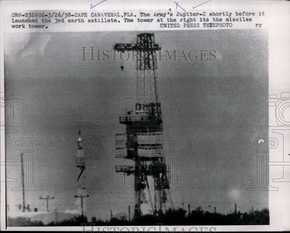 1958 Press Photo Army's Jupiter-C Before Launched on 3rd Earth Satellite - Historic Images